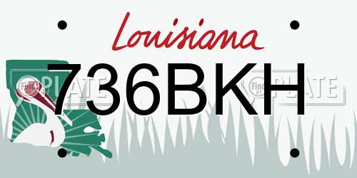 736BKH Louisiana License Plate