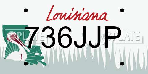 736JJP Louisiana License Plate