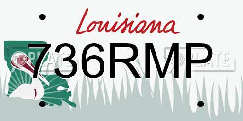 736RMP Louisiana License Plate