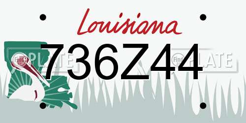 736Z44 Louisiana License Plate