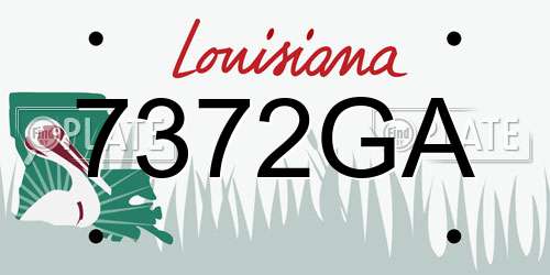 7372GA Louisiana License Plate