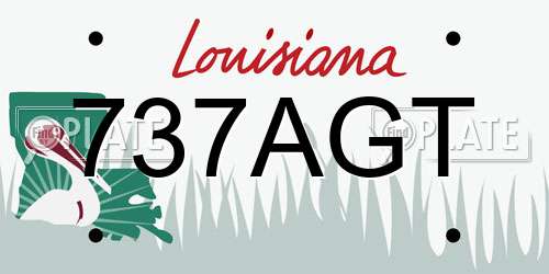 737AGT Louisiana License Plate