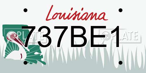 737BE1 Louisiana License Plate