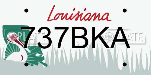 737BKA Louisiana License Plate