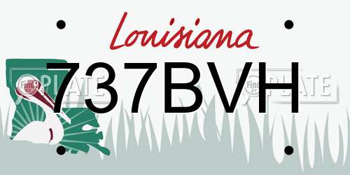 737BVH Louisiana License Plate