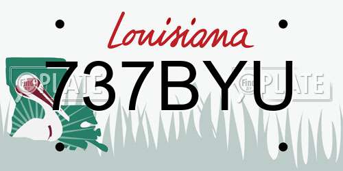 737BYU Louisiana License Plate