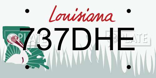 737DHE Louisiana License Plate