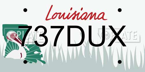 737DUX Louisiana License Plate