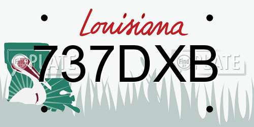 737DXB Louisiana License Plate