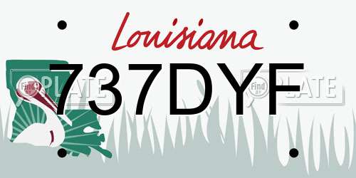 737DYF Louisiana License Plate