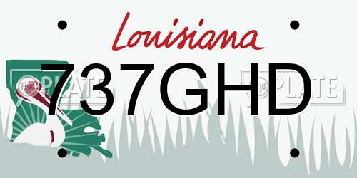 737GHD Louisiana License Plate