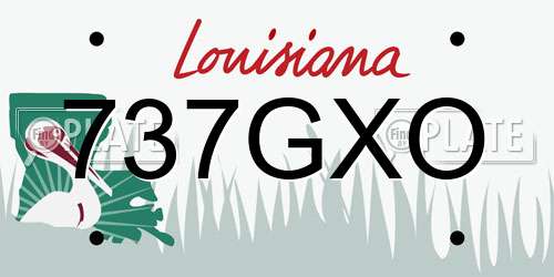 737GXO Louisiana License Plate