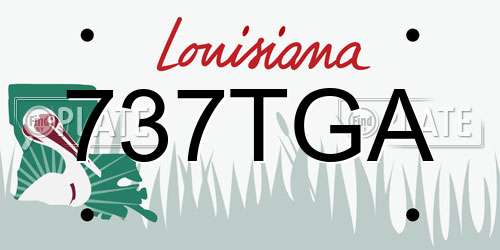 737TGA Louisiana License Plate