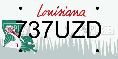 737UZD Louisiana License Plate