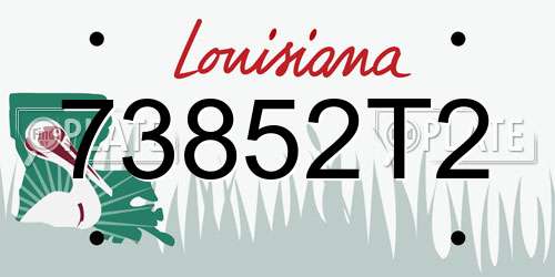 73852T2 Louisiana License Plate