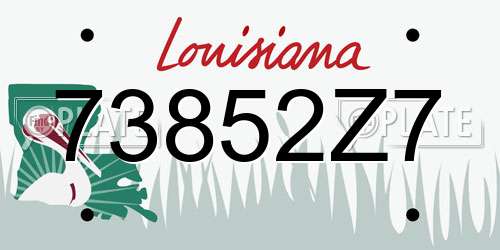 73852Z7 Louisiana License Plate