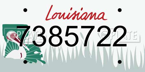 7385722 Louisiana License Plate