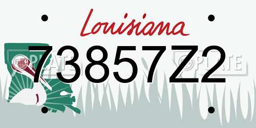 73857Z2 Louisiana License Plate