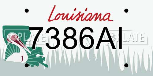 7386AI Louisiana License Plate
