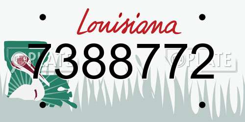 7388772 Louisiana License Plate