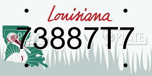 73887T7 Louisiana License Plate
