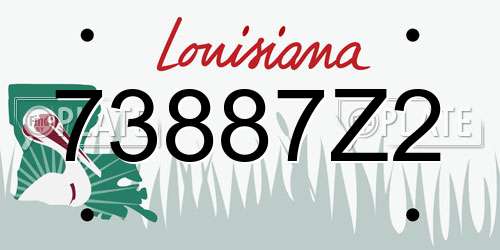 73887Z2 Louisiana License Plate