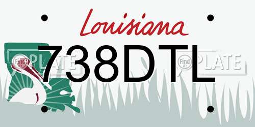 738DTL Louisiana License Plate