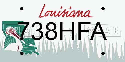 738HFA Louisiana License Plate