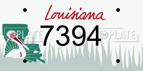 7394 Louisiana License Plate