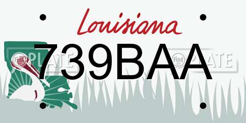 739BAA Louisiana License Plate