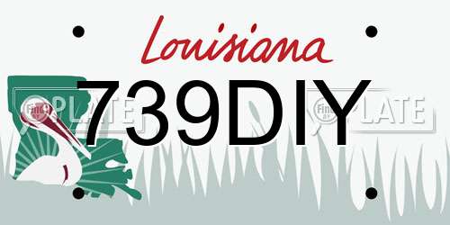 739DIY Louisiana License Plate