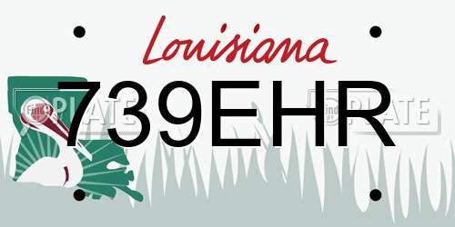 739EHR Louisiana License Plate
