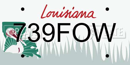 739FOW Louisiana License Plate