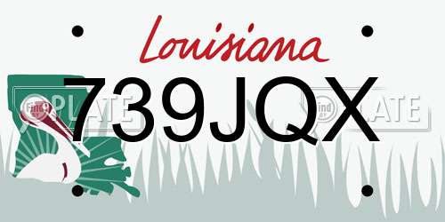 739JQX Louisiana License Plate