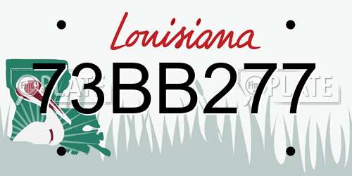 73BB277 Louisiana License Plate