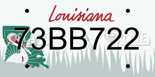 73BB722 Louisiana License Plate