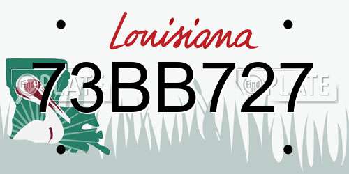 73BB727 Louisiana License Plate