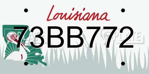 73BB772 Louisiana License Plate
