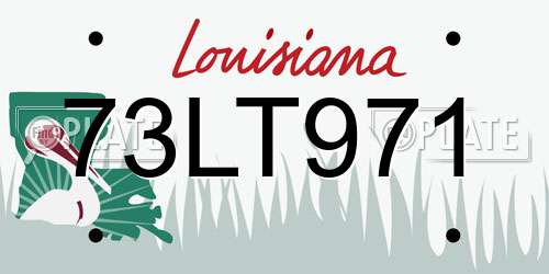 73LT971 Louisiana License Plate