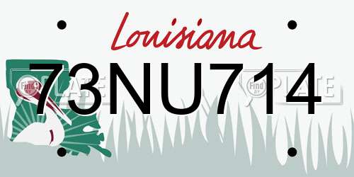 73NU714 Louisiana License Plate