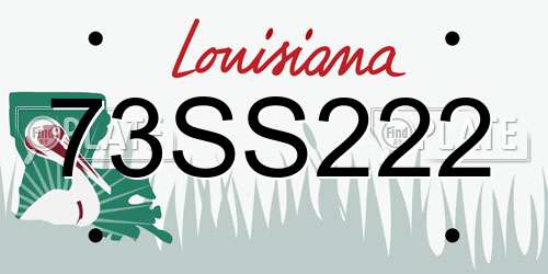 73SS222 Louisiana License Plate