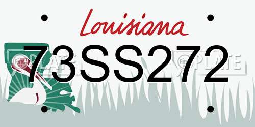 73SS272 Louisiana License Plate