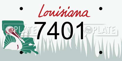 7401 Louisiana License Plate