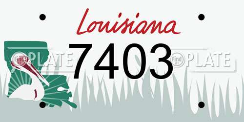 7403 Louisiana License Plate