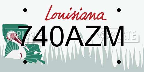 740AZM Louisiana License Plate