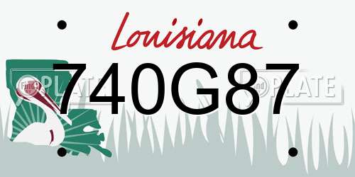 740G87 Louisiana License Plate