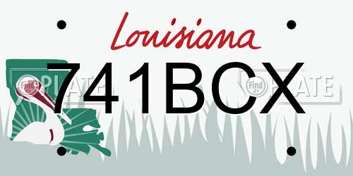 741BCX Louisiana License Plate