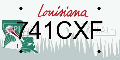 741CXF Louisiana License Plate