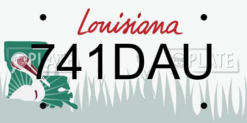 741DAU Louisiana License Plate