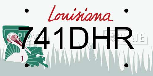 741DHR Louisiana License Plate